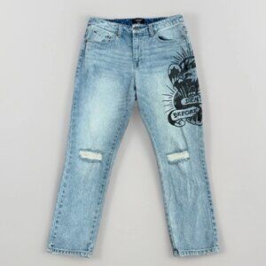 Ed Hardy Death Before Dishonor Jeans Men's Size 32 X 28 Distressed Denim Vintage